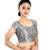 Grey Brocade readymade blouse