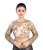 Beige Net readymade blouse