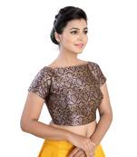 Purple Brocade readymade blouse