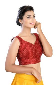 Red Silk readymade blouse