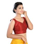 Red Silk readymade blouse