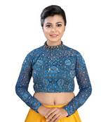 Blue Net readymade blouse
