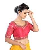 Pink Silk readymade blouse