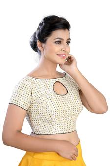 Cream Silk readymade blouse