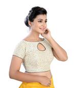 Cream Silk readymade blouse