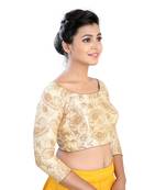 Cream Silk readymade blouse