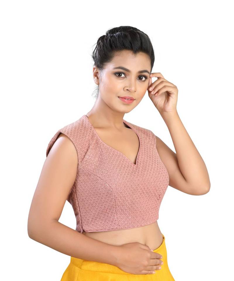Pink Silk readymade blouse