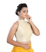 Cream Silk readymade blouse