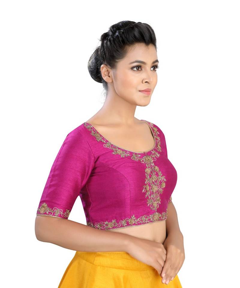 Pink Silk readymade blouse