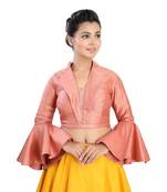 Peach Silk readymade blouse