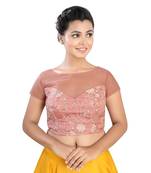Peach Organza readymade blouse