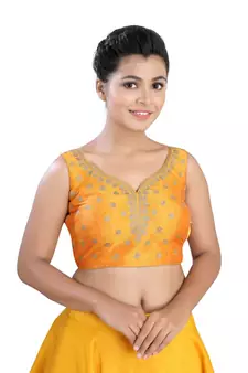 Yellow Silk readymade blouse
