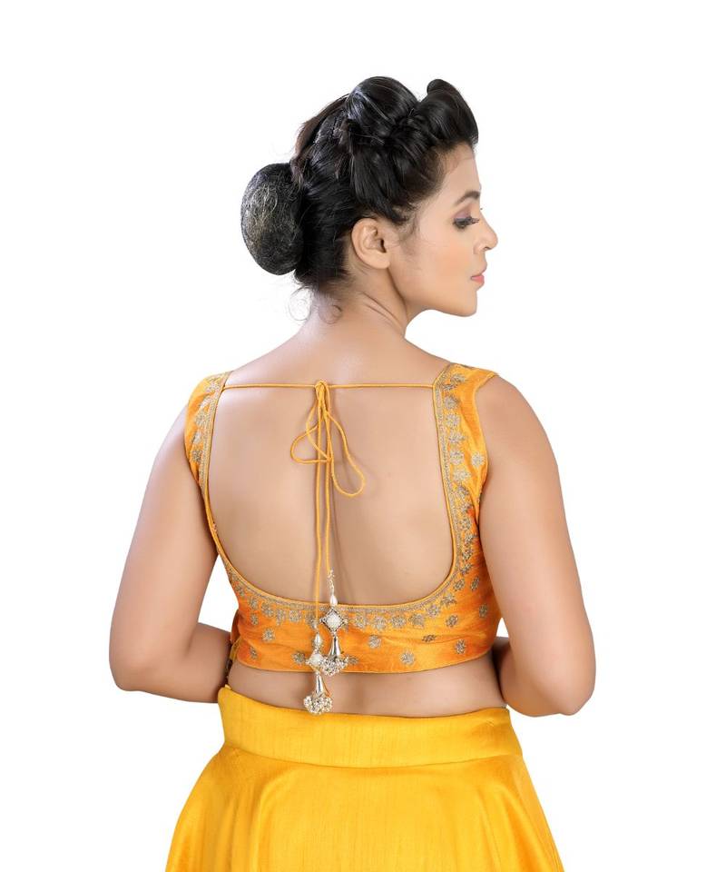 Yellow Silk readymade blouse