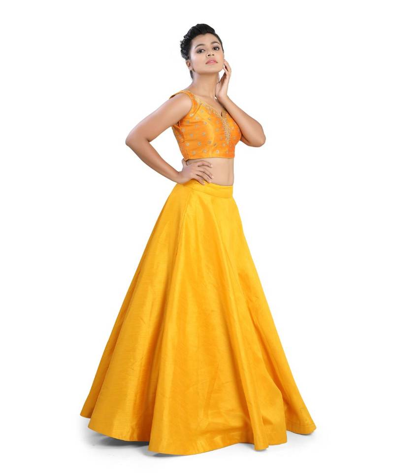 Yellow Silk readymade blouse