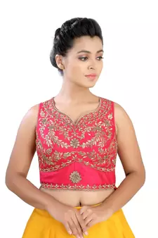 Pink Silk readymade blouse