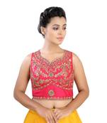 Pink Silk readymade blouse
