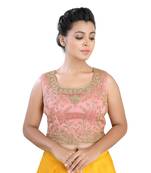 Pink Net readymade blouse