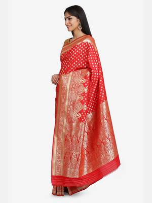Red Pure Silk SAREE 3