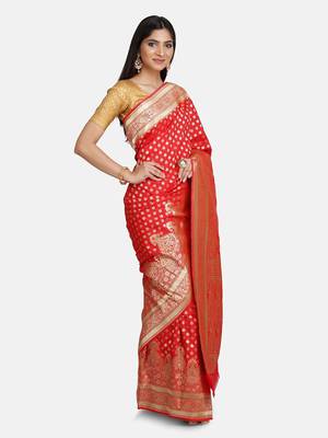 Red Pure Silk SAREE 4