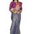 Navy blue woven matka silk saree with blouse