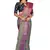 Navy blue woven matka silk saree with blouse