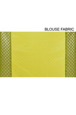 Light green woven art silk saree with blouse 4