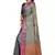 Navy blue woven matka silk saree with blouse