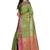 Green woven matka silk saree with blouse