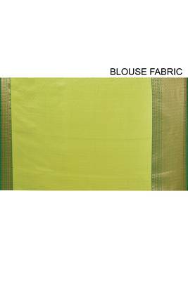 Light green woven art silk saree with blouse 4