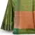 Green woven matka silk saree with blouse