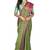 Green woven matka silk saree with blouse