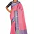 Pink woven art silk saree with blouse