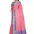 Pink woven art silk saree with blouse