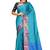 Blue woven art silk saree with blouse