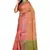 Peach woven matka silk saree with blouse