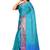 Blue woven art silk saree with blouse
