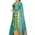 Turquoise woven art silk saree with blouse