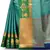 Turquoise woven art silk saree with blouse
