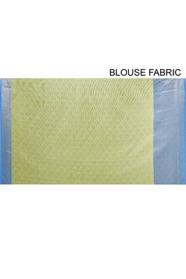 Green woven art silk saree with blouse 4
