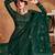 Dark-green embroidered net salwar
