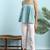 Janasya Green woven blended cotton cotton tops