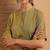 Janasya Olive woven viscose rayon party tops