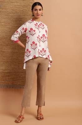 Janasya White printed cotton tunics 2