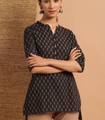 Black printed cotton tunics