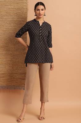Black printed cotton tunics 2
