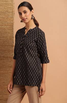 Black printed cotton tunics 3