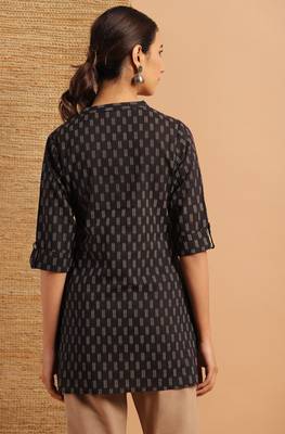 Black printed cotton tunics 4