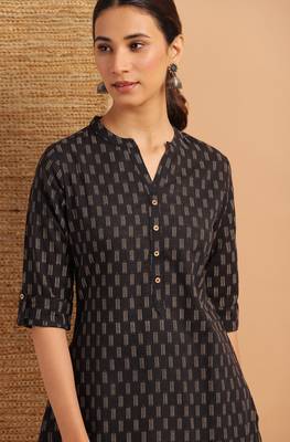 Black printed cotton tunics 5