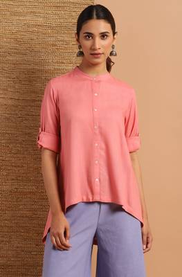 Pink plain viscose rayon tunics 1