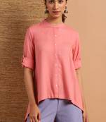 Pink plain viscose rayon tunics